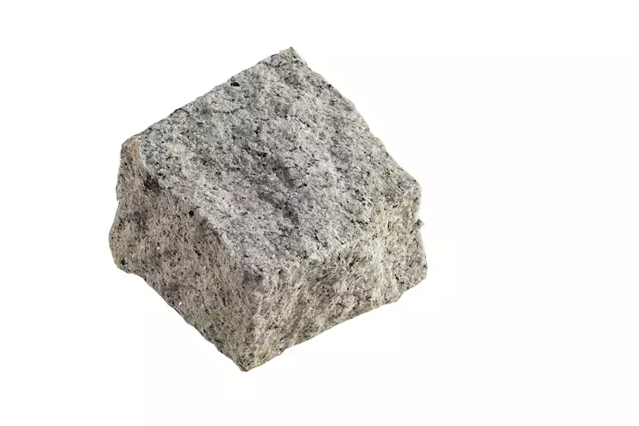 Chaussesten/Flækker håndhugget granit, lys grå, 9*9*4/6 cm