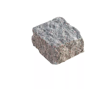 Chaussesten/Flækker håndhugget granit, rød grå, 9*9*4/6 cm